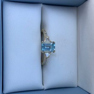 Aquamarine Emerald Cut Ring
